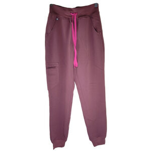 Figs Pink Women's‎ High Waisted Zamora Scrubs Jogger Pants Size XXS
